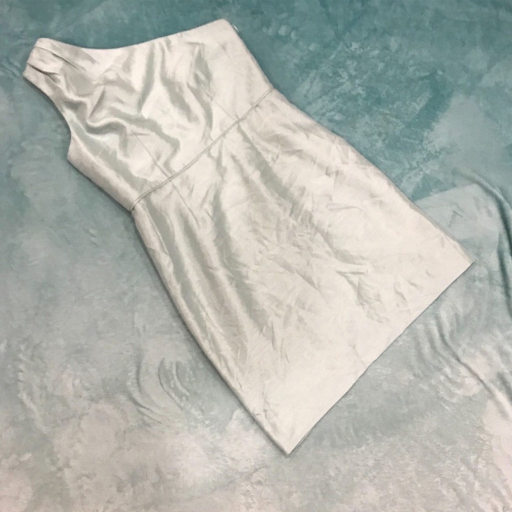 Satin Light Blue Dress One shoulder NWOT